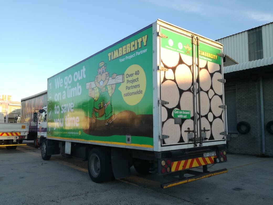 Delivery truck finished with a printed vinyl wrap